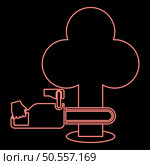 Neon chainsaw sawing tree woodchopper concept lumberjack arborist cutting deforestation prunes sprinking red color vector illustration image flat style light. Neon chainsaw sawing board woodchopper concept lumberjack arborist cutting deforestation prunes sprinking red color vector illustration image flat style. Стоковая иллюстрация, агентство Ingram Publishing / Фотобанк Лори