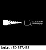 Bush cutter trimmer for bushes mowing hedge garden work concept set icon white color vector illustration image simple solid fill outline contour line thin flat style. Bush cutter trimmer for bushes mowing hedge garden work concept set icon white color vector illustration image solid fill outline contour line thin flat style. Стоковая иллюстрация, агентство Ingram Publishing / Фотобанк Лори