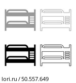 Double tier bunk bed set icon grey black color vector illustration image simple solid fill outline contour line thin flat style. Double tier bunk bed set icon grey black color vector illustration image solid fill outline contour line thin flat style. Стоковая иллюстрация, агентство Ingram Publishing / Фотобанк Лори