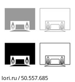 Crematorium cremation process of cremation crematory equipment set icon grey black color vector illustration image simple solid fill outline contour line thin flat style. Crematorium cremation process of cremation crematory equipment set icon grey black color vector illustration image solid fill outline contour line thin flat style. Стоковая иллюстрация, агентство Ingram Publishing / Фотобанк Лори