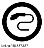 Electric car charger charging plug Ev icon in circle round black color vector illustration image solid outline style simple. Electric car charger charging plug Ev icon in circle round black color vector illustration image solid outline style. Стоковая иллюстрация, агентство Ingram Publishing / Фотобанк Лори