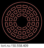 Neon sewer hatch manhole cover red color vector illustration image flat style light. Neon sewer hatch manhole cover red color vector illustration image flat style. Стоковая иллюстрация, агентство Ingram Publishing / Фотобанк Лори