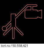 Neon camera crane video movie dv camcorder television red color vector illustration image flat style light. Neon camera crane video movie dv camcorder television red color vector illustration image flat style. Стоковая иллюстрация, агентство Ingram Publishing / Фотобанк Лори