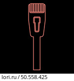 Neon connector with wire technology ethernet rj45 internet concept cable jack red color vector illustration image flat style light. Neon connector with wire technology ethernet rj45 internet concept cable jack red color vector illustration image flat style. Стоковая иллюстрация, агентство Ingram Publishing / Фотобанк Лори