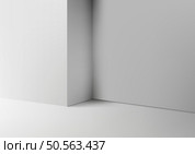 Modern Minimalist White Wall with Soft Shadows and Clean Lines, Ideal for Product Display, Showroom, and Sophisticated Mockup Designs. Стоковая иллюстрация, агентство Ingram Publishing / Фотобанк Лори