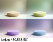 3D realistic soft color podium with a gradient background, Product display, Mockup, Showcase presentation. Стоковая иллюстрация, агентство Ingram Publishing / Фотобанк Лори