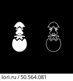 Dinosaur cute dino baby pretty hatch from egg cracked eggshell set icon white color vector illustration image simple solid fill outline contour line thin flat style. Dinosaur cute dino baby pretty hatch from egg cracked eggshell set icon white color vector illustration image solid fill outline contour line thin flat style. Стоковая иллюстрация, агентство Ingram Publishing / Фотобанк Лори