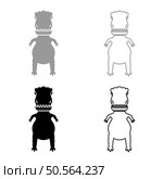 Evil dinosaur set icon grey black color vector illustration image simple solid fill outline contour line thin flat style. Evil dinosaur set icon grey black color vector illustration image solid fill outline contour line thin flat style. Стоковая иллюстрация, агентство Ingram Publishing / Фотобанк Лори
