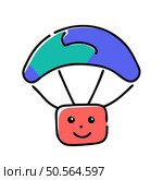 Cute and playful illustration of a smiling parachute. perfect for kids apps. websites. or educational materials about skydiving or adventure. Стоковая иллюстрация, агентство Ingram Publishing / Фотобанк Лори