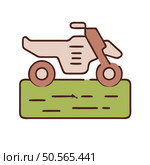 Simple vector illustration of an ATV. perfect for websites. mobile apps. and social media posts. This design is ideal for highlighting adventure. travel. and outdoor activities. Стоковая иллюстрация, агентство Ingram Publishing / Фотобанк Лори