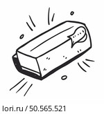 A hand drawn illustration of a flying eraser with a fish tail. perfect for adding a fun and quirky touch to your projects. Стоковая иллюстрация, агентство Ingram Publishing / Фотобанк Лори