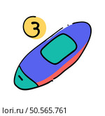 A colorful and playful illustration of a bandage with a number 3. Perfect for representing medical care. first aid. or wound healing. Стоковая иллюстрация, агентство Ingram Publishing / Фотобанк Лори
