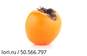 Red ripe persimmon rotating over white background. Стоковое фото, агентство Ingram Publishing / Фотобанк Лори