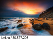 Beautiful cloudscape over the sea, sunrise shot. Стоковое фото, агентство Ingram Publishing / Фотобанк Лори