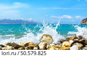 Waves of the sea. Mirabellno Bay, Crete, Greece. Стоковое фото, агентство Ingram Publishing / Фотобанк Лори
