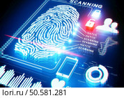 Digital Fingerprint Scanning background. Стоковое фото, агентство Ingram Publishing / Фотобанк Лори