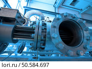 Pipes, tubes, machinery and steam turbine at a power plant                  . Стоковое фото, агентство Ingram Publishing / Фотобанк Лори