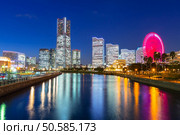 Cityscape of Yokohama at night, Japan. Стоковое фото, агентство Ingram Publishing / Фотобанк Лори