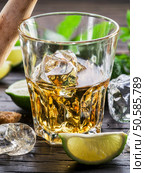 Mojito cocktail ingredients on the wooden table. Стоковое фото, агентство Ingram Publishing / Фотобанк Лори