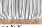 Background curtains and floorboarding. Home background. Curtains and parquet flooring. Стоковое фото, агентство Ingram Publishing / Фотобанк Лори