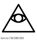 Kao Give all seeing eye in pyramid in triangle Illuminati symbol Masonic icon black color vector illustration image flat style simple. Kao Give all seeing eye in pyramid inside triangle Illuminati symbol Masonic icon black color vector illustration image flat style. Стоковая иллюстрация, агентство Ingram Publishing / Фотобанк Лори