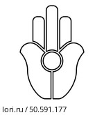 Symbol Natib Qadish Kappu palm Hamsa Levantian neo paganism neopaganism religious symbol Hand indian paganism contour outline line icon black color vector illustration image thin flat style simple. Symbol Natib Qadish Kappu palm Hamsa Levantian neo paganism neopaganism religious symbol Hand indian paganism contour outline line icon black color vector illustration image thin flat style. Стоковая иллюстрация, агентство Ingram Publishing / Фотобанк Лори