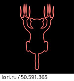 Neon cat scratching with claw marks harm red color vector illustration image flat style light. Neon cat scratching with claw marks harm red color vector illustration image flat style. Стоковая иллюстрация, агентство Ingram Publishing / Фотобанк Лори