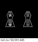 Symbol Jainism emblem Jain Prateek Chihna Hand Akhimsa Ahimsa arm religion Dharma Ahinsa Mahavir Jayanti set icon white color vector illustration image simple solid fill outline contour line thin flat style. Symbol Jainism emblem Jain Prateek Chihna Hand Akhimsa Ahimsa arm religion Dharma Ahinsa Mahavir Jayanti set icon white color vector illustration image solid fill outline contour line thin flat style. Стоковая иллюстрация, агентство Ingram Publishing / Фотобанк Лори