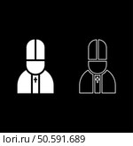 Pope catolic Man Church bishop set icon white color vector illustration image simple solid fill outline contour line thin flat style. Pope catolic Man Church bishop set icon white color vector illustration image solid fill outline contour line thin flat style. Стоковая иллюстрация, агентство Ingram Publishing / Фотобанк Лори