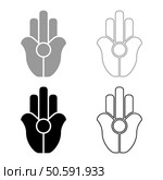 Symbol Natib Qadish Kappu palm Hamsa Levantian neo paganism neopaganism religious symbol Hand indian paganism set icon grey black color vector illustration image simple solid fill outline contour line thin flat style. Symbol Natib Qadish Kappu palm Hamsa Levantian neo paganism neopaganism religious symbol Hand indian paganism set icon grey black color vector illustration image solid fill outline contour line thin flat style. Стоковая иллюстрация, агентство Ingram Publishing / Фотобанк Лори