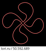 Neon basque Cross Lauburu Lauborou Eusko red color vector illustration image flat style light. Neon basque Cross Lauburu Lauborou Eusko red color vector illustration image flat style. Стоковая иллюстрация, агентство Ingram Publishing / Фотобанк Лори