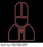 Neon pope catolic Man Church bishop red color vector illustration image flat style light. Neon pope catolic Man Church bishop red color vector illustration image flat style. Стоковая иллюстрация, агентство Ingram Publishing / Фотобанк Лори