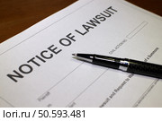 Notice of Lawsuit. Стоковое фото, агентство Ingram Publishing / Фотобанк Лори