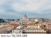 View of St. Peter’s Basilica over the city. Стоковое фото, агентство Ingram Publishing / Фотобанк Лори