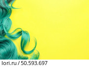 Unusual wig on color background. Стоковое фото, агентство Ingram Publishing / Фотобанк Лори