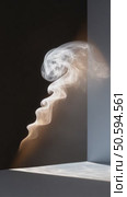 White smoke column rising from corner on dark background. Стоковое AI-видео, аниматор Юрий Поздников / Фотобанк Лори