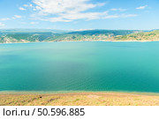 Beautiful landscape of the mountain Chirkey reservoir with azure water of the North Caucasus of Dagestan. Russia. Стоковое фото, фотограф Константин Лабунский / Фотобанк Лори