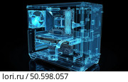 High-tech computer components showcased in a transparent design illustrating modern technology. Стоковое AI-изображение, AI-художник Михаил Коханчиков / Фотобанк Лори
