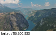 Piva river canyon aerial Montenegro. Стоковое видео, видеограф Михаил Коханчиков / Фотобанк Лори