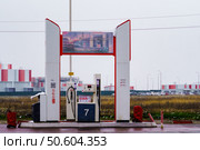 Выносные дизельные ТРК. АЗС "Лукойл". Село Стрельцы. Тамбовский район. Тамбовская область. Редакционное фото, фотограф Владимир Шибаев / Фотобанк Лори