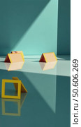 A minimalist 3D icon of a conference table with holographic name tags, soft shadows, and a subtle glass texture for corporate meetings. Стоковое AI-видео, аниматор Sergey Grishin / Фотобанк Лори