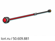 Telescopic antenna with red handle extends for enhanced signal reception. Стоковое AI-изображение, AI-художник Иван Рябоконь / Фотобанк Лори