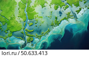lake blue green algae ai generated. Стоковое AI-изображение, AI-художник Vectorwin / Фотобанк Лори