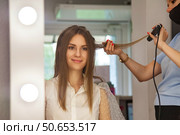 Getting Styled at the Salon in Preparation for Saturday's Gala. Стоковое фото, фотограф Aleksandr Golubev / Фотобанк Лори