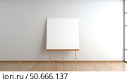 stark wooden easel with white canvas ai generated. Стоковое AI-изображение, AI-художник Vectorwin / Фотобанк Лори