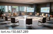 spaced social distance in the office ai generated. Стоковое AI-изображение, AI-художник Vectorwin / Фотобанк Лори