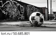 gritty black and white soccer ball ai generated. Стоковое AI-изображение, AI-художник Vectorwin / Фотобанк Лори