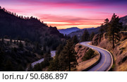 serpente road in mountains ai generated. Стоковое AI-изображение, AI-художник Vectorwin / Фотобанк Лори