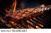 ribs cookout bbq food background ai generated. Стоковое AI-изображение, AI-художник Vectorwin / Фотобанк Лори