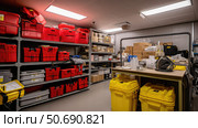 preparedness medical supply room ai generated. Стоковое AI-изображение, AI-художник Vectorwin / Фотобанк Лори